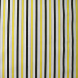 Coton tissé teint rayé Gloria jaune et noir fond blanc