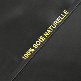100% black silk satin
