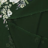 Country printed viscose muslin dark green background