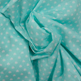 Coton imprimé coeur 5mm aigue-marine