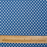 Algodón estampado corazones 5mm azul denim