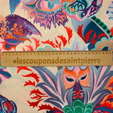 Satin polyester imprimé Venise fond écru