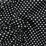 Coton imprimé coeur 5mm noir