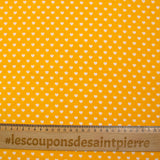 Coton imprimé coeur 5mm jaune