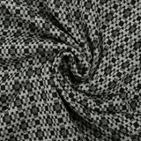 Milano malla poliéster Lurex gráfico cuadrado blanco y negro