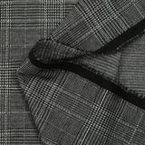 Punto Milano de poliéster Lurex Príncipe de Gales blanco y negro