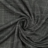 Punto Milano de poliéster Lurex Príncipe de Gales blanco y negro