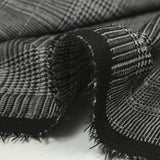 Punto Milano de poliéster Lurex Príncipe de Gales blanco y negro