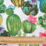 Fondo blanco de cactus imprimido de Policotton