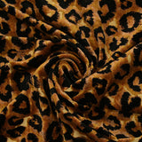 Camel leopard devoré velvet jersey