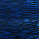 Black and electric blue zebra velvet jersey