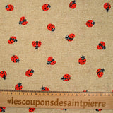 Polycotton print ladybug background