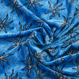 Jersey de terciopelo lurex estrella de mar fondo azul