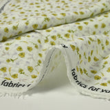 Double printed gauze flowers romy yellow broken white background