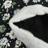 Viscose matelassée fleurs vertes fond bleu nuit envers noir