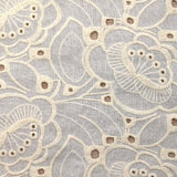 Broderie anglaise Greta écru fond blanc