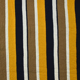 Yellow, taupe and navy printed mockery
