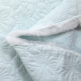 Double gaze matelassée fleurs bleu layette