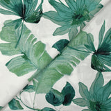 Viscose jungle print in green watercolor on white background