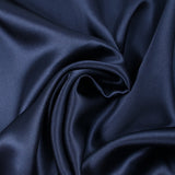 100% navy blue silk satin