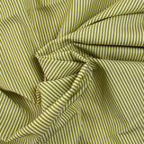 Sophie fondo matcha de 2 mm de algodón teñido y tejido fino a rayas