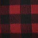 Laine mélangée brossée à carreaux rouge et noir