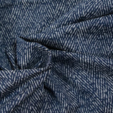 Jean's jacquard de coton et soie Anaïs marine