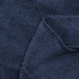 Navy cotton terry fabric per meter