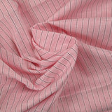 Coton fin tissé-teint rayé 10mm fond rose