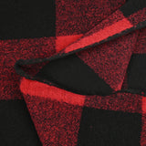 Red and black checked polyester wool