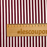 Popeline de coton imprimée Lina rayée 5mm bordeaux