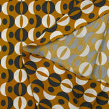 Viscose imprimée rétro fond caramel