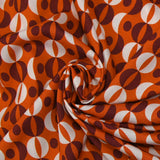 Viscose imprimée rétro fond orange