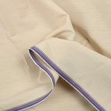 Voile de coton élasthanne tissé-teint rayé sable