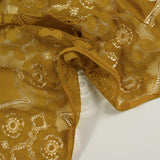 Dentelle polyester bohème moutarde