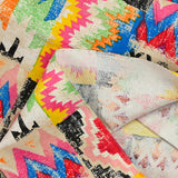 Polycoton imprimé ethnique multicolore
