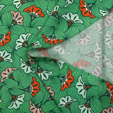 Viscose printed wedding flowers green background