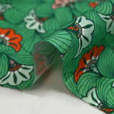 Viscose printed wedding flowers green background