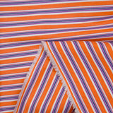 Popeline de coton tissée-teinte rayée orange et violet