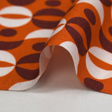 Viscose imprimée rétro fond orange