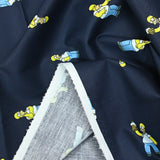 Coton imprimé Homer Simpson fond marine