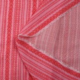 Viscose and wool veil with red Aztec print and pink background