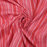 Viscose and wool veil with red Aztec print and pink background