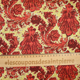 Maille de viscose et coton coquillage rouge fond doré