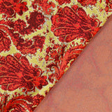 Maille de viscose et coton coquillage rouge fond doré