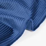 Velours de coton côtelé grosses côtes 4 mm bleu