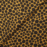 Crêpe viscose et soie imprimé pois fond ocre