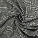 Poliviscosa teñida tejida Príncipe de Gales en blanco y negro