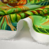 Jungle print viscose crepe in green design