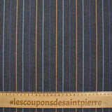 Fancy cotton striped blue and camel midnight blue background